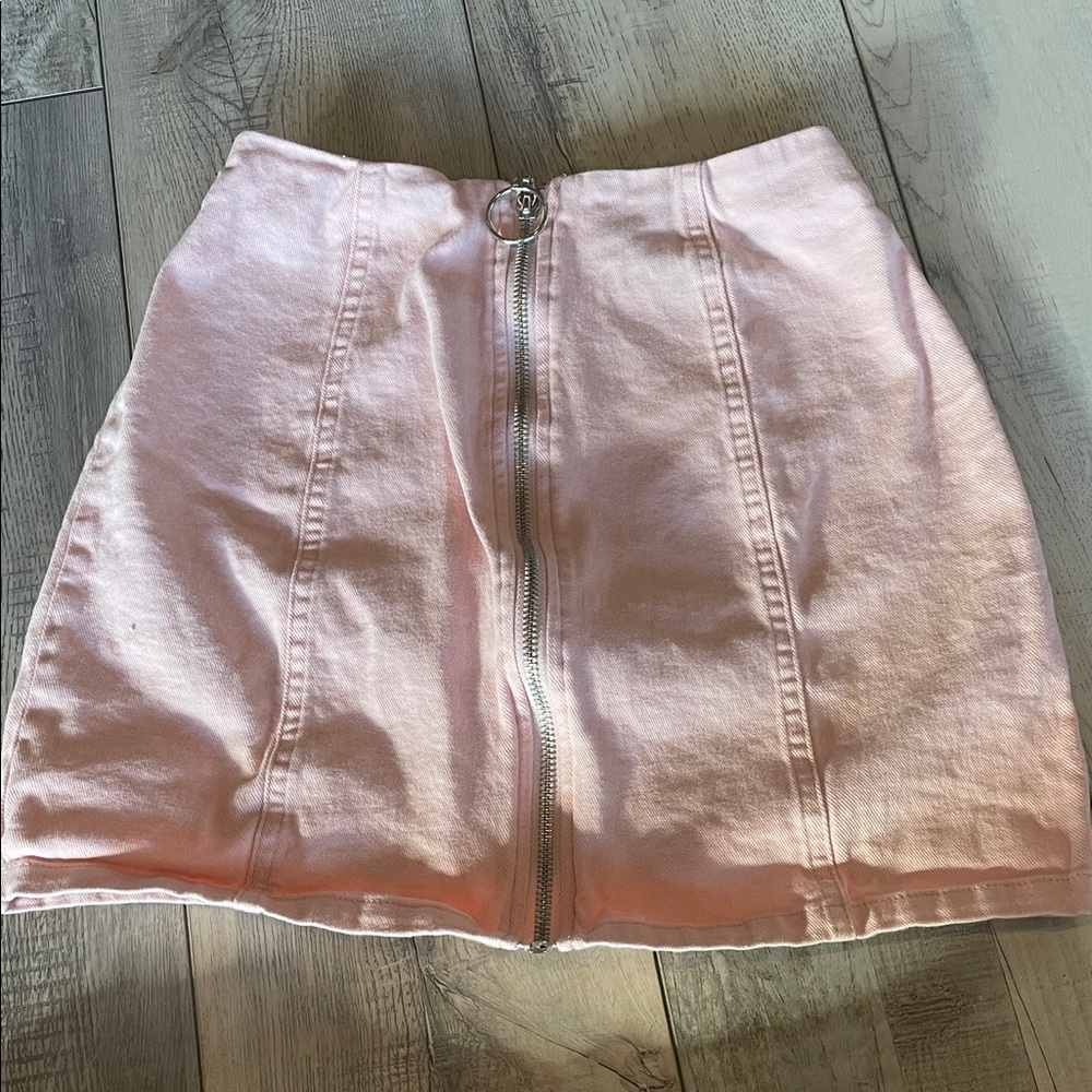 Blue Rain zip up mini skirt